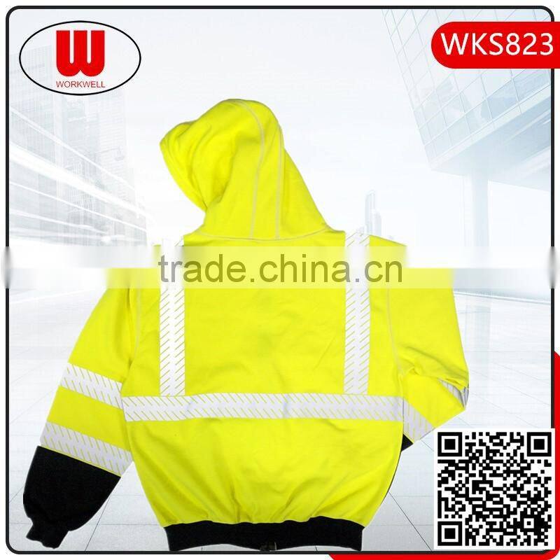 High visibility reflective hoodie jacket