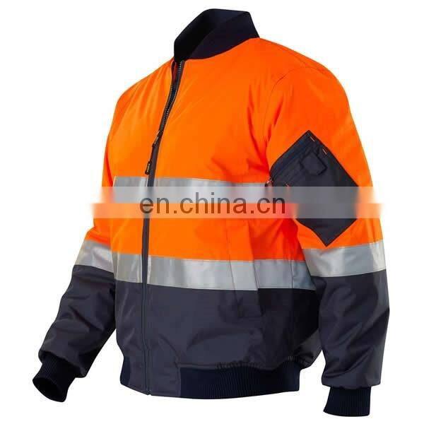 High visibility reflective quilted waterproof winter work coat/ Parka