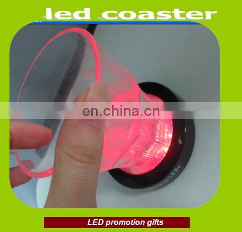 ABS material good qulity led bottle glorifier coster battery coaster