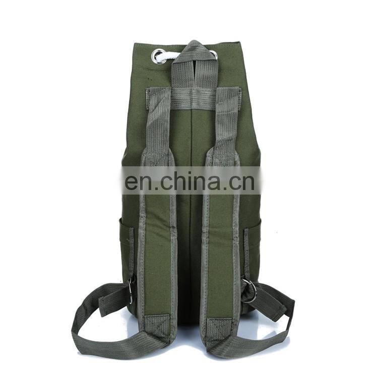 Canvas Duffel Cylinder Luggage Bag Travel Gym Backpack Bucket Backpack