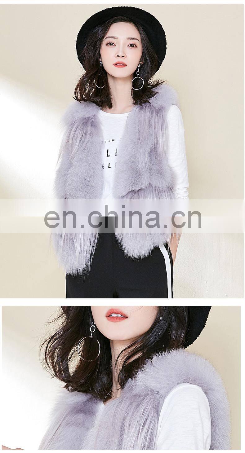 New Fashion Women Vest in Winter With Factory Price Real Fox Fur Waistcoat
