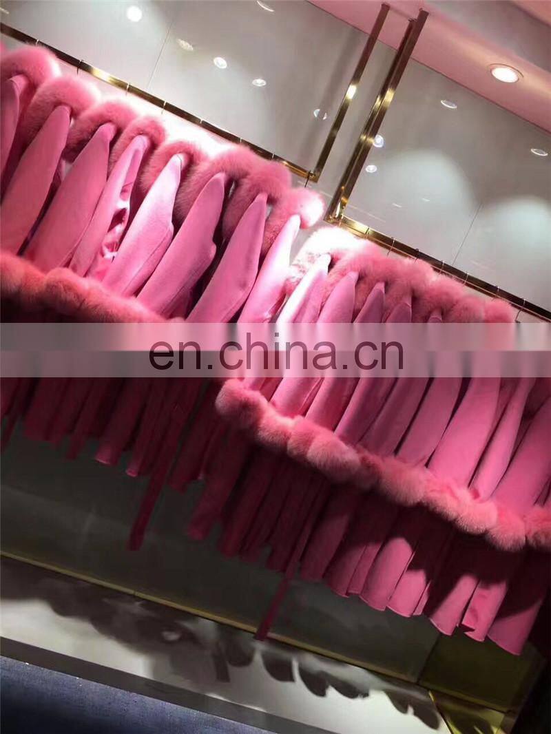 Ladies Winter Coats High Quality New Fashion Style Real Fox Fur Collar Women Wool Cashmere Coat