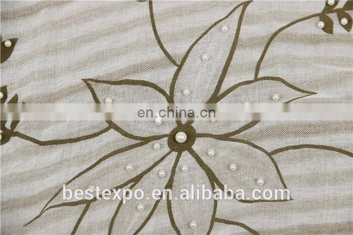 wholesale new design women customized shawl viscose pearl scarf