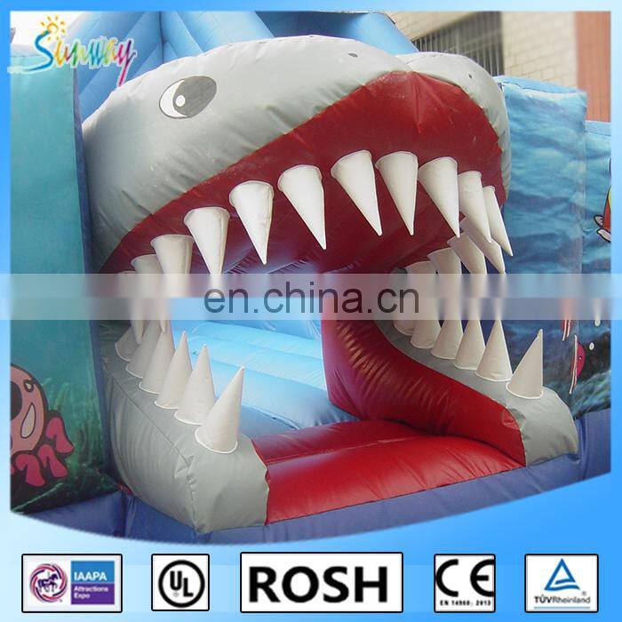 funny shark inflatable combo games for amusement