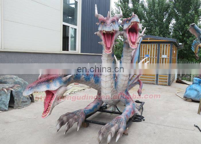 Outdoor Amusement Park Equipment Resin Dragon Garden Statues
