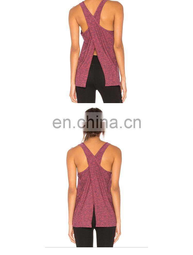 TANK TOP China wholesale womens custom sexy workout plain dry fit summer athletic sports running fitness yoga tank top in bulk