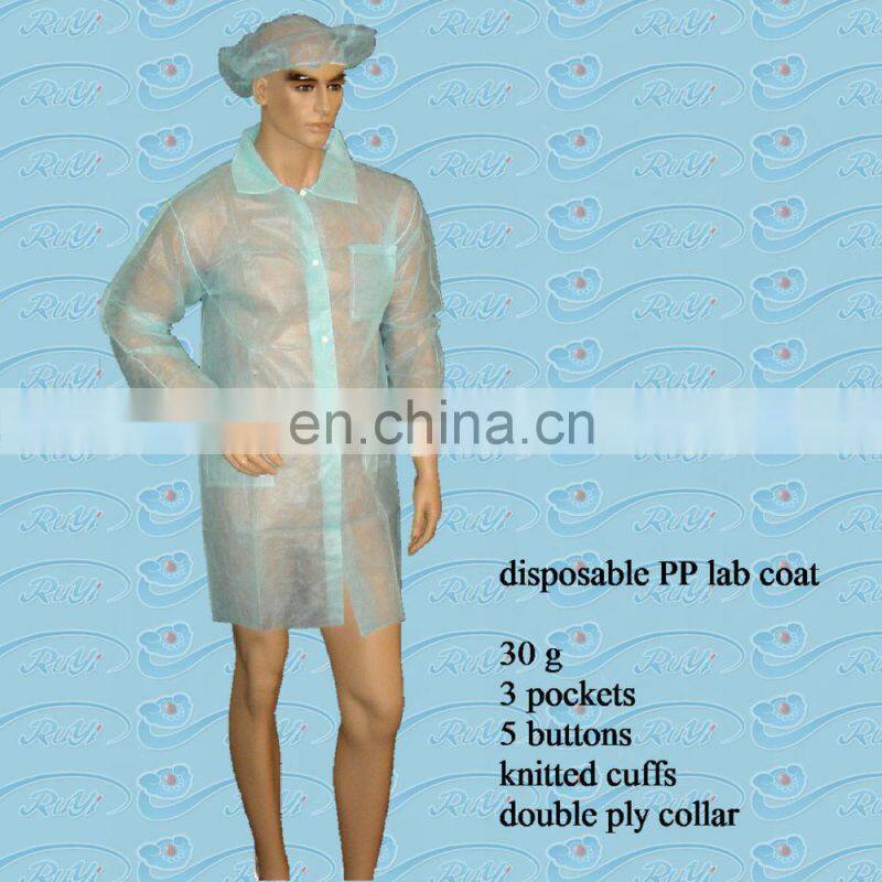 disposable lab coat with zipper