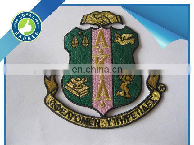Custom logo high quality hand embroidery patches for clothes