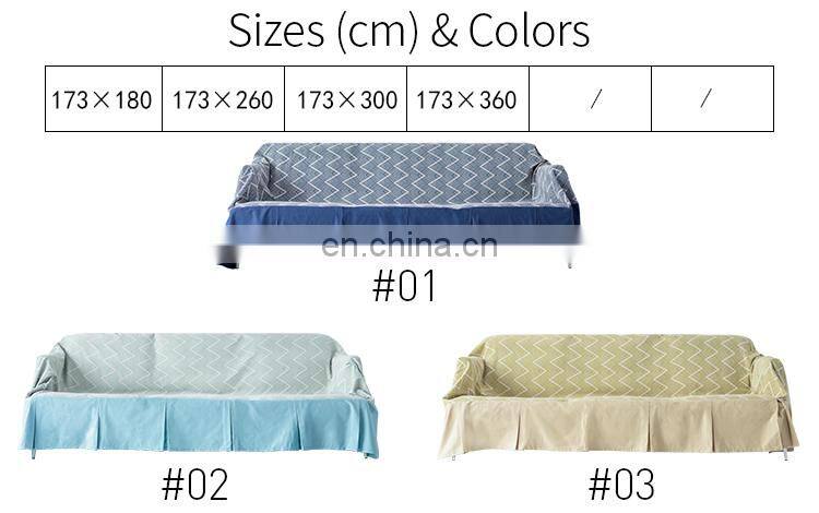 Yiwu Factory Home Decor Furniture Protector Fabric Couch Cover Triangular Stripe Jacquard Sofa Cover Protector