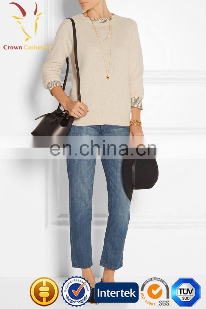 Cashmere Crew-Neck Sweater Women Knitwear Pullover