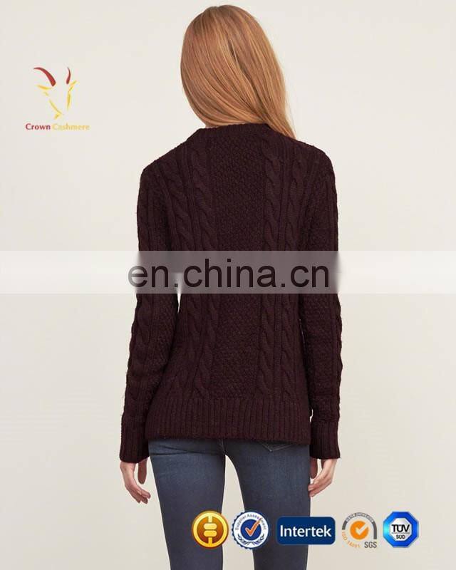 Warm Wool Private Label Knitted Winter Sweater for Women