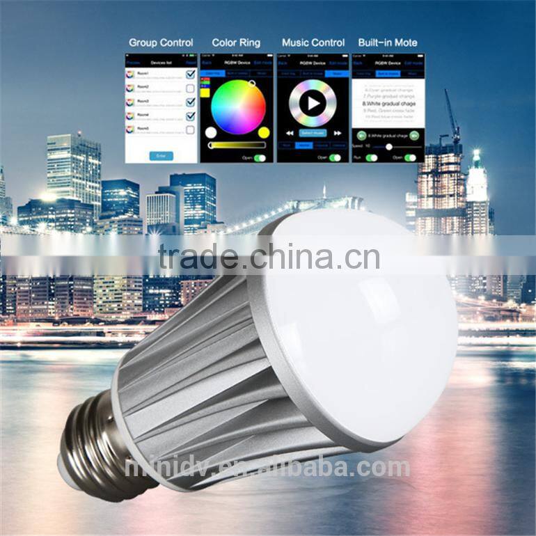 16 Million Multiple Colorful Smart Lighting 7W RGBW WiFi LED Bulb with Built-in WIFI Module for Connecting WIFI Router Directly