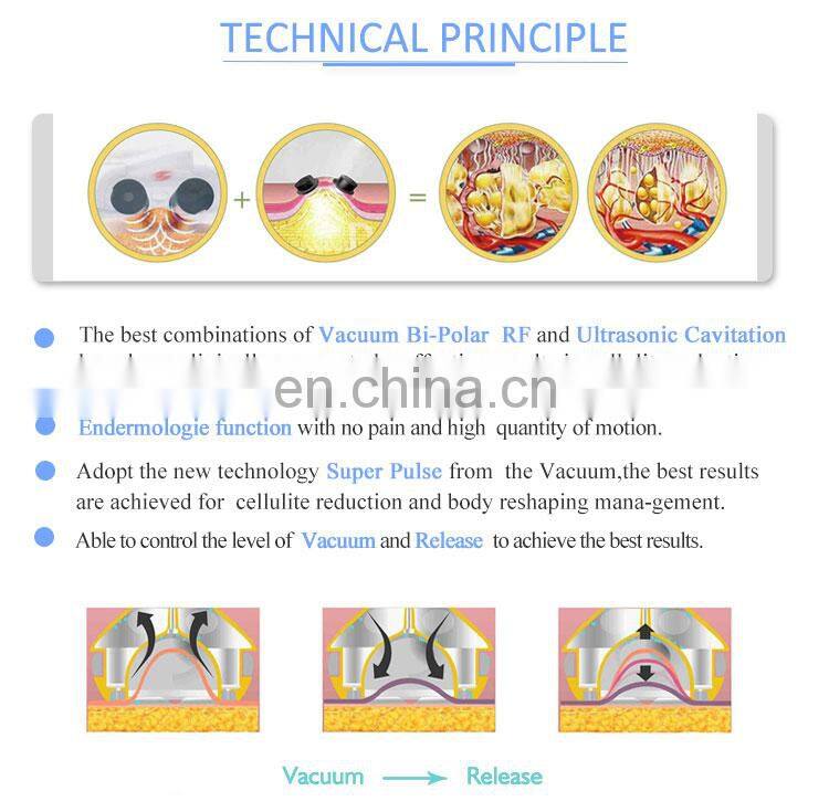 Vertical ultrasonic cavitation vaccum RF roller massage anti cellulite body shaping slimming machine