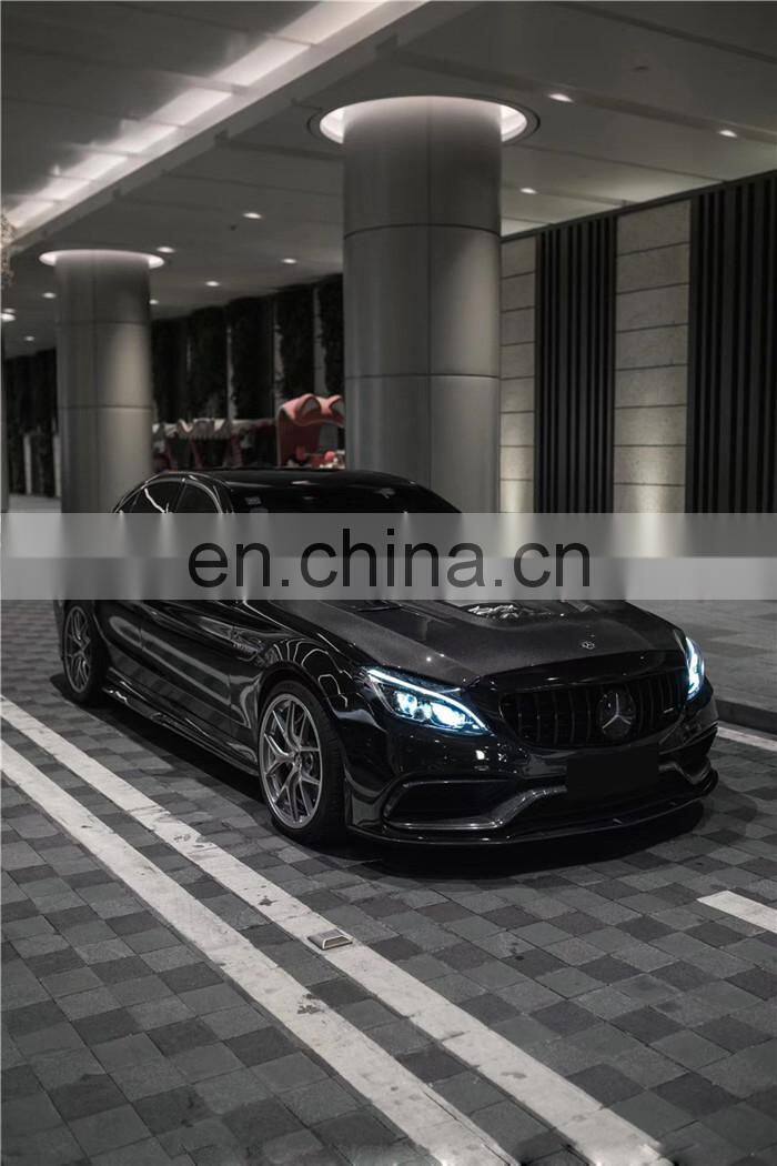 Runde Top Ranking Hood For Mercedes-Benz W205 C63 AMG Upgrade IMP Style Carbon Fiber Transparent Engine Cover