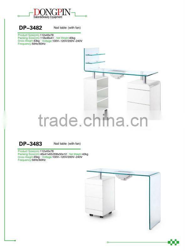 beauty salon items nail station manicure table with collected fan