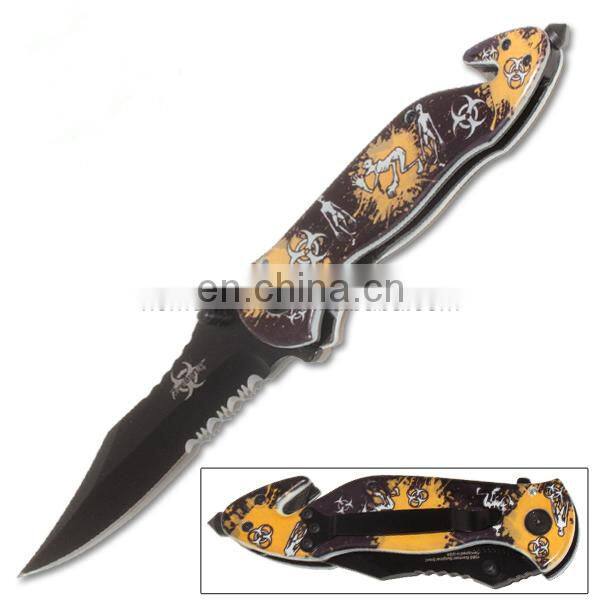 8.5"Series Glass Breaker Assisted Opening Emergency rescue Hunting Folding knife