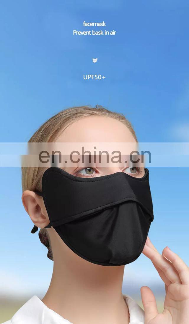 Summer UV Protection Sunscreen Maskes 3D Face Covering sun ultraviolet Dry-Fit Respirator Cooling Ice Silk Mask