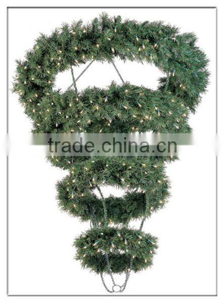 Christmas Deco Ball Wreath/Design ChinaNew Factory Plastic Custom Christmas wreath / PVC wreath / PE wreath for Chirstmas