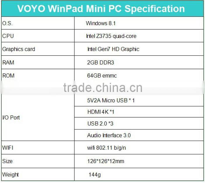 2015 Intel Z3775 quad-core Mini Pc with WIN8.1 OS
