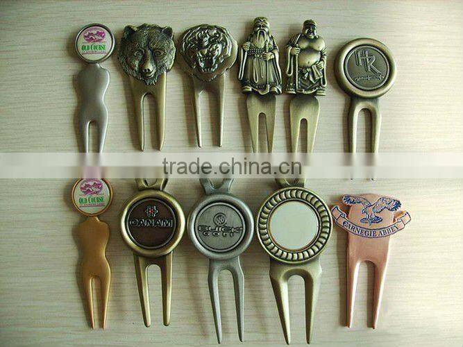 soft enamel ball marker with epoxy magnetic metal golf divot fixer accessories set
