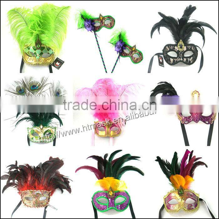 Beautiful party mask venice mask with stick face mask halloween mask