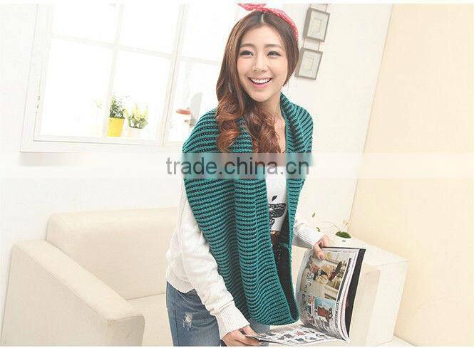 Winter Knitted Two Tone Lady Neck Scarf