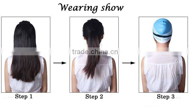 High quality custom colorful nude silicone swim cap For Long Hair