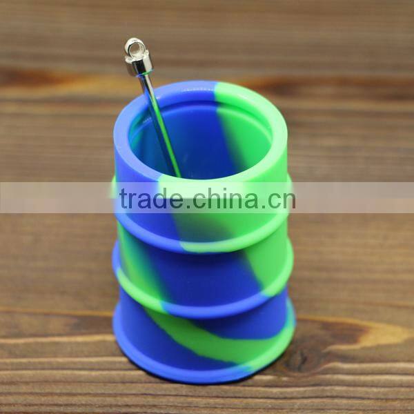 Customized silicone non-stick container 26ml concentrate oil silicone wax barrel drum silicone weed jar