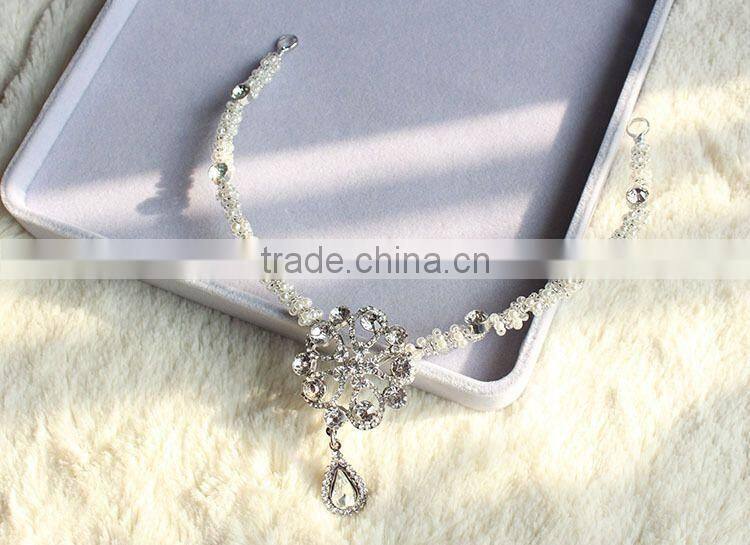 JOFO Handmade Crystal Pendant Hair Jewelry Wedding Hair Accessories Bridal Head Jewelry Headpiece Headwear For Women