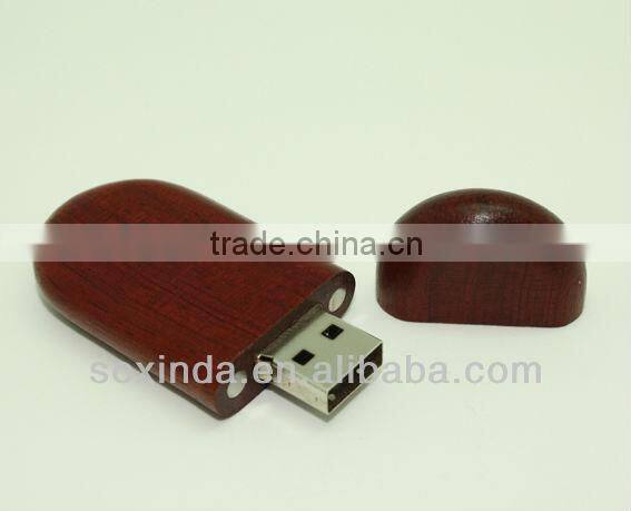 OEM Souvenir Gifts Swivel wooden flash drive usb with own logo