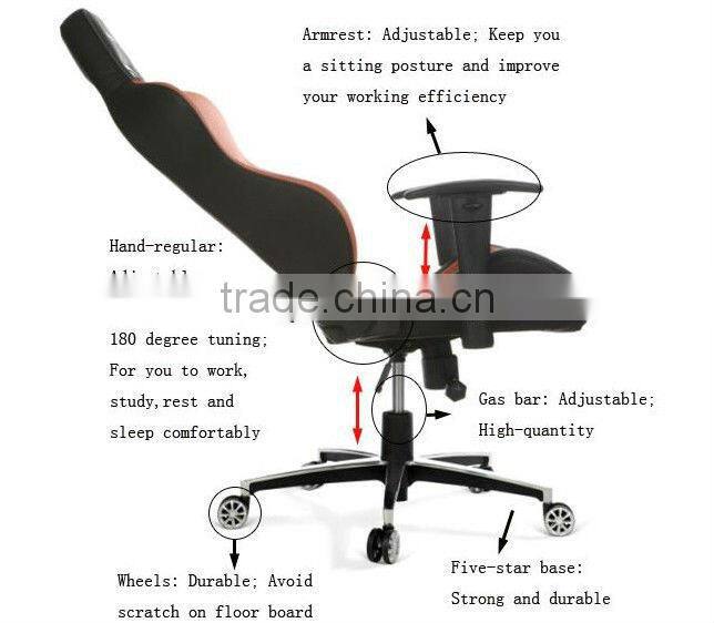 AKRACING new fashionable red leather swivel reclining ergonomic executive office chair