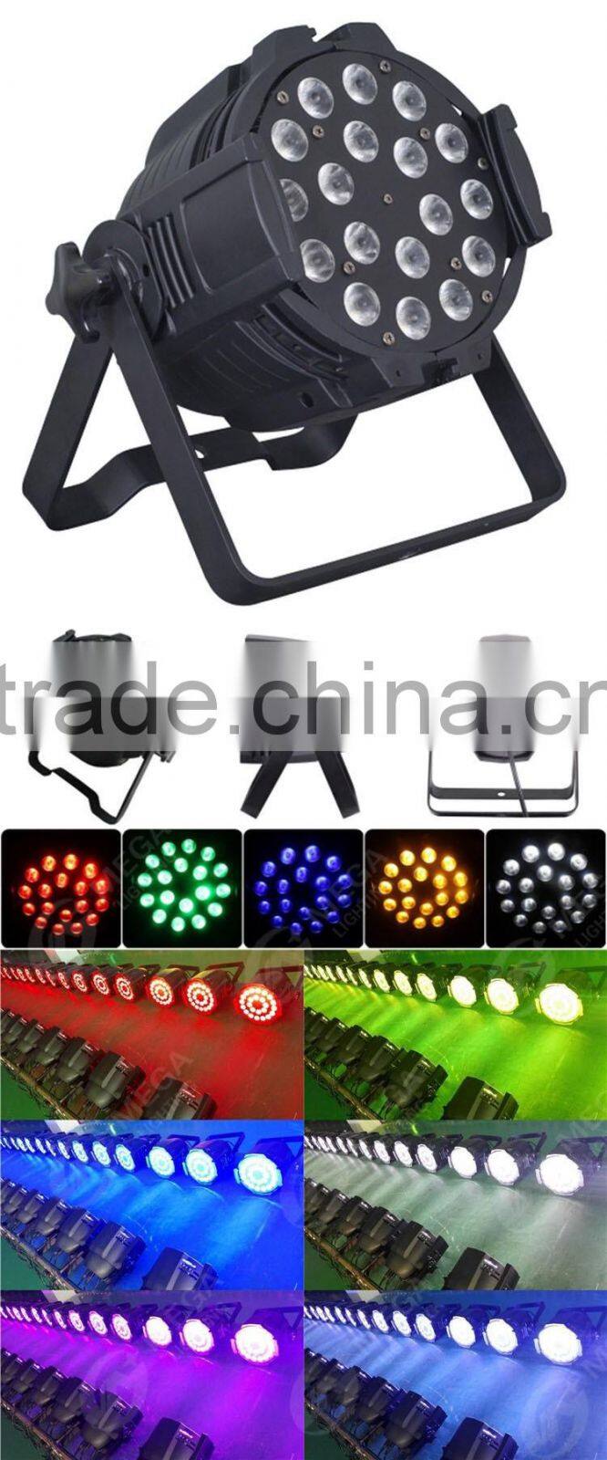 dmx512 Professional par led light 18x5in1 RGBWA led par light