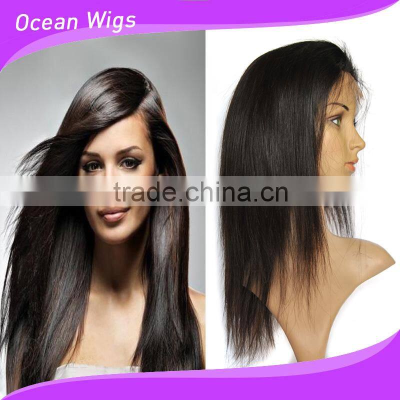 Unproceesed brazilian human hair full lace wig curly Full cuticle human hair wig