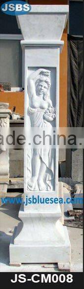 Cheap Handmade White Marble Interior Decoration Pillar For Sale