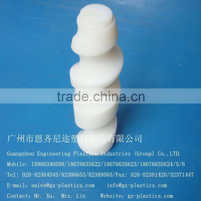 OEM factory price cnc machining white screw conveyor custom big uhmw-pe plastic screw for engineering