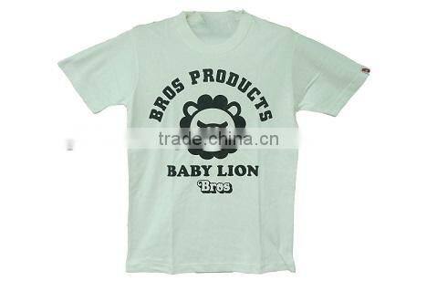 Products Bros Baby Lion Head Unisex Cotton Printed Short Sleeve White Tee Shirt For Summer