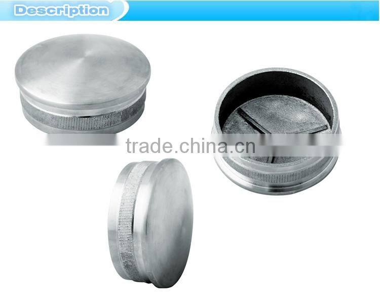 inox handrail pipe end cap threaded/stainless steel end cap threaded EC-04