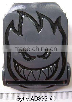 Oversea business style gun metal metal name plate belt buckles