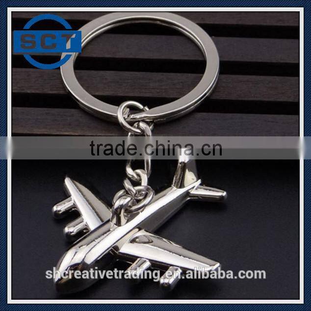 Gift Boxed Zinc Alloy Metal Airplane Keyring Aircraft Key Ring 40mm