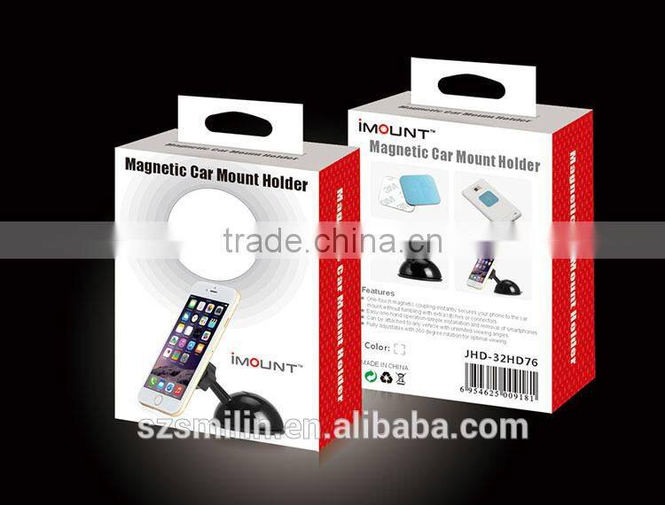 Easy one hand operation Magnetic Suction Cup Mount Phone Holder with sticky gel base