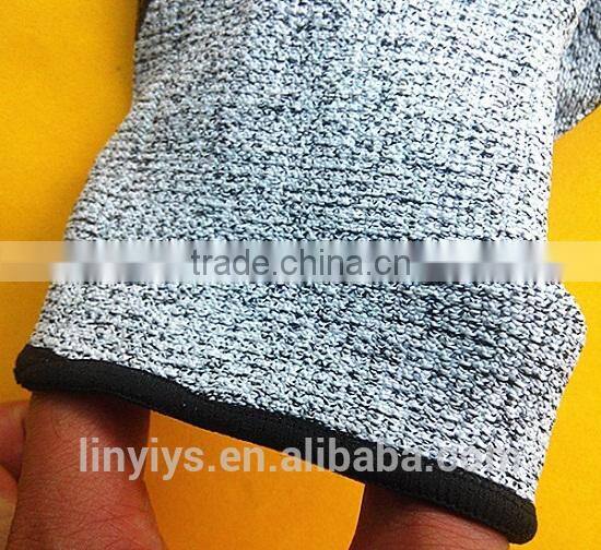 Blue nitrile coated HPPE cut resistant safety gloves