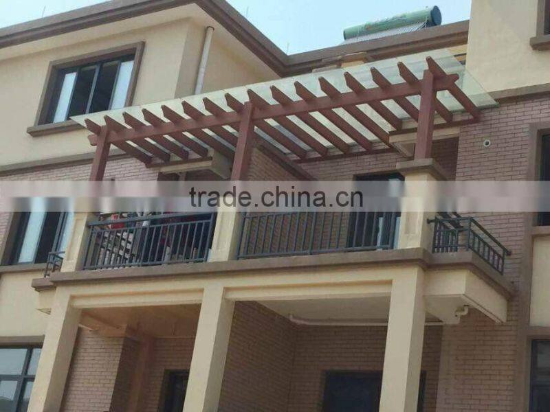 Balcony pergola for villa garden made of eco-friendly wood plastic composte