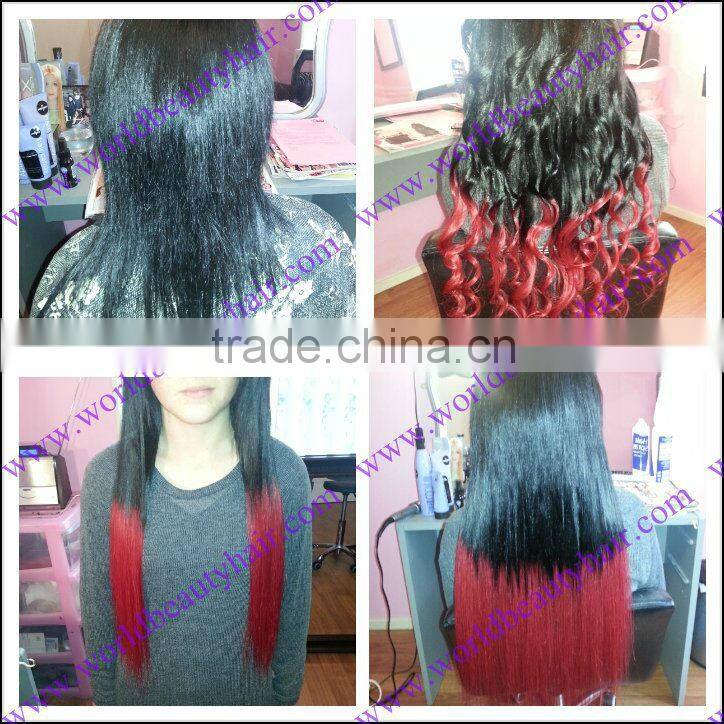 ombre colours #60/violet keratin hair extensions,pre-bonded hair extensions