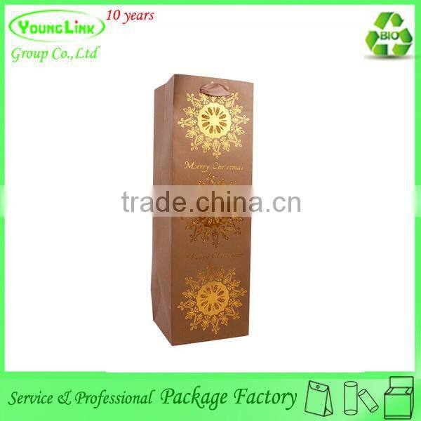 High-end colorful printing christmas gift bag for champagne