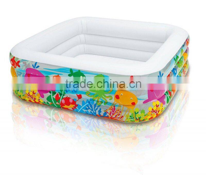 Swim Center Clear view Aquarium Inflatable Pool, 62" X 62" X 19", for Ages 3+
