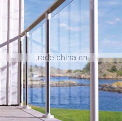 Aluminum square post 90 degree with plastic insert to hold glass