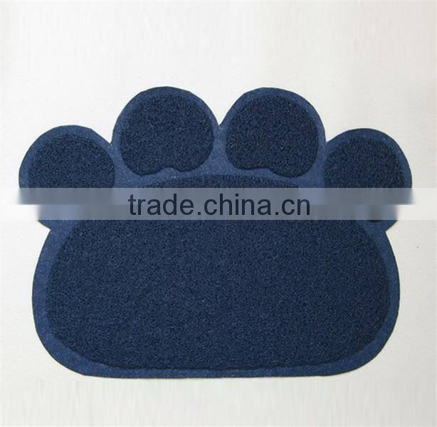 RED color Pet Paw shape print litter mat for cats/PVC mat/vinyl cushion floor mat 45x60cm