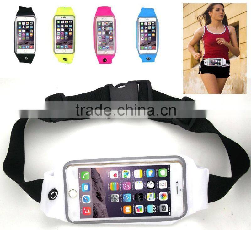 Fashion Universal Running Waist Belt for iPhone 6/6S,6/6S Plus,Galaxy S5,S6,Note 4/5 w/ OtterBox/LifeProof Cases (Black)