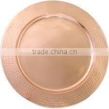 Designer copper wedding metal charger plate