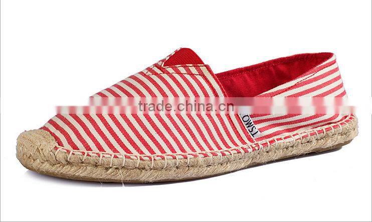 Girls fashion strip canvas shoes